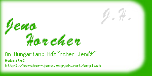 jeno horcher business card